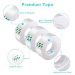 Clear Transparent Tape Rolls 3/4″ x 1000″ Dispenser Refill 16 Tape Rolls Scotch