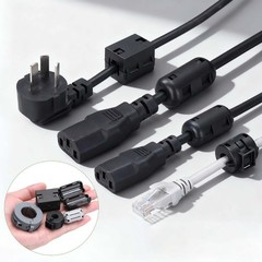 19mm Clip-on Ferrite Ring Core Square for Cable, Black Enhanced 2pcs