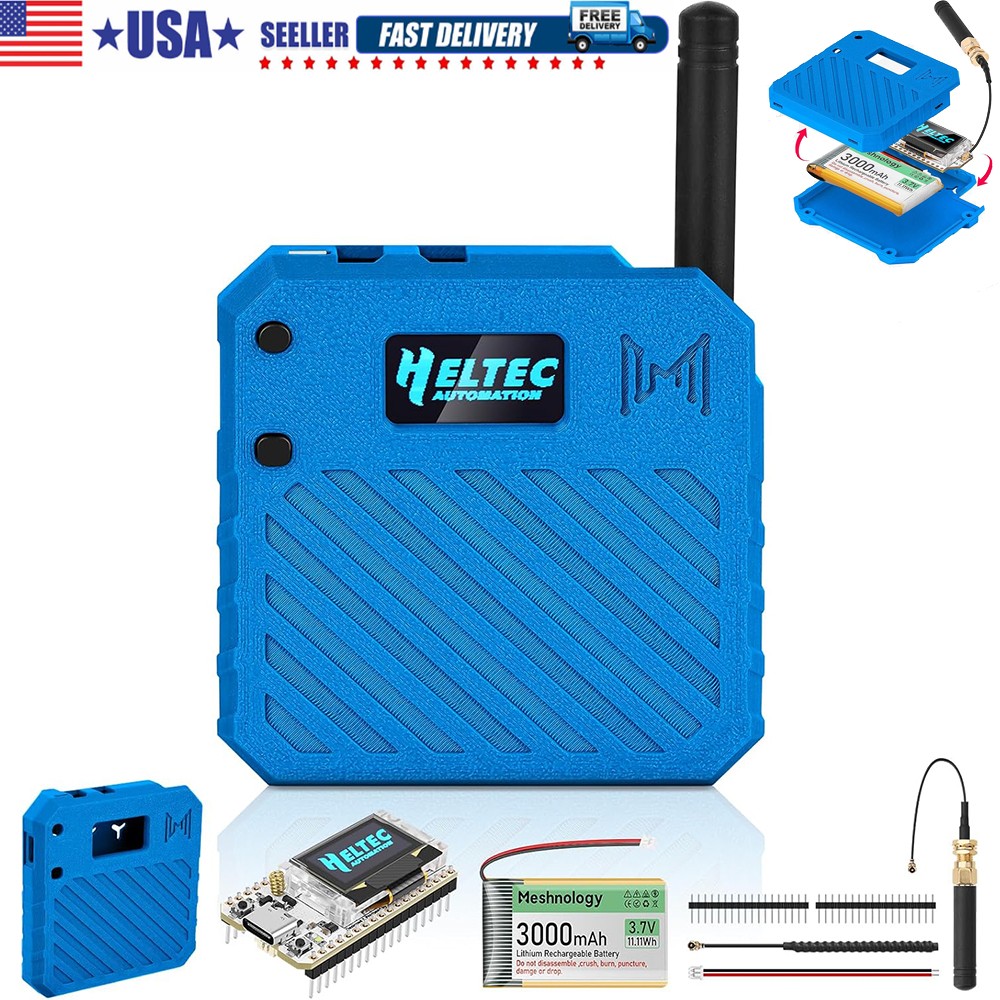 Heltec 915MHz ESP32 LoRa V3 Board OLED + 915MHz Antenna + Battery for Meshtastic