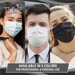 50 White ASTM Level 3 Face Masks 4-Ply, Disposable Surgical Medical Shield Tulip