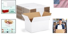 30-Pack 10x7x5 White Cardboard Shipping Boxes for Secure Small Business Mailing