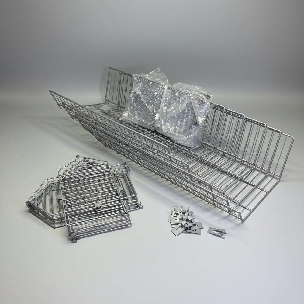 QUANTUM (5 SHELVES) Stacking Baskets Display W/ 30 Dividers 20″x16″ Gray 2036BC
