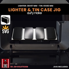 EufyMake E1 UV Printer Jig | Flip Top Lighter & Tin Case Template