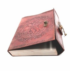 Tree of life leather blank book with lock #2891