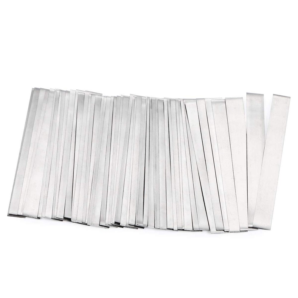 SHONAN Pure Nickel Strip 99.6% Nickel, 2 0.15 x 6 x 50 mm, 50 Pieces, Silver