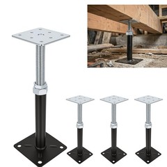 Adjustable House Floor Jacks, Post 8″ – 12″ Black