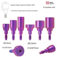 Dental Healing Abutment Fits Nobel Biocare Conical Connection NP RP All Platform