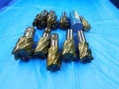 LOT OF 9 HSS SQUARE / CORNER RADIUS END MILLS VARIOUS SIZES UP TO 1 3/4″ 1.75