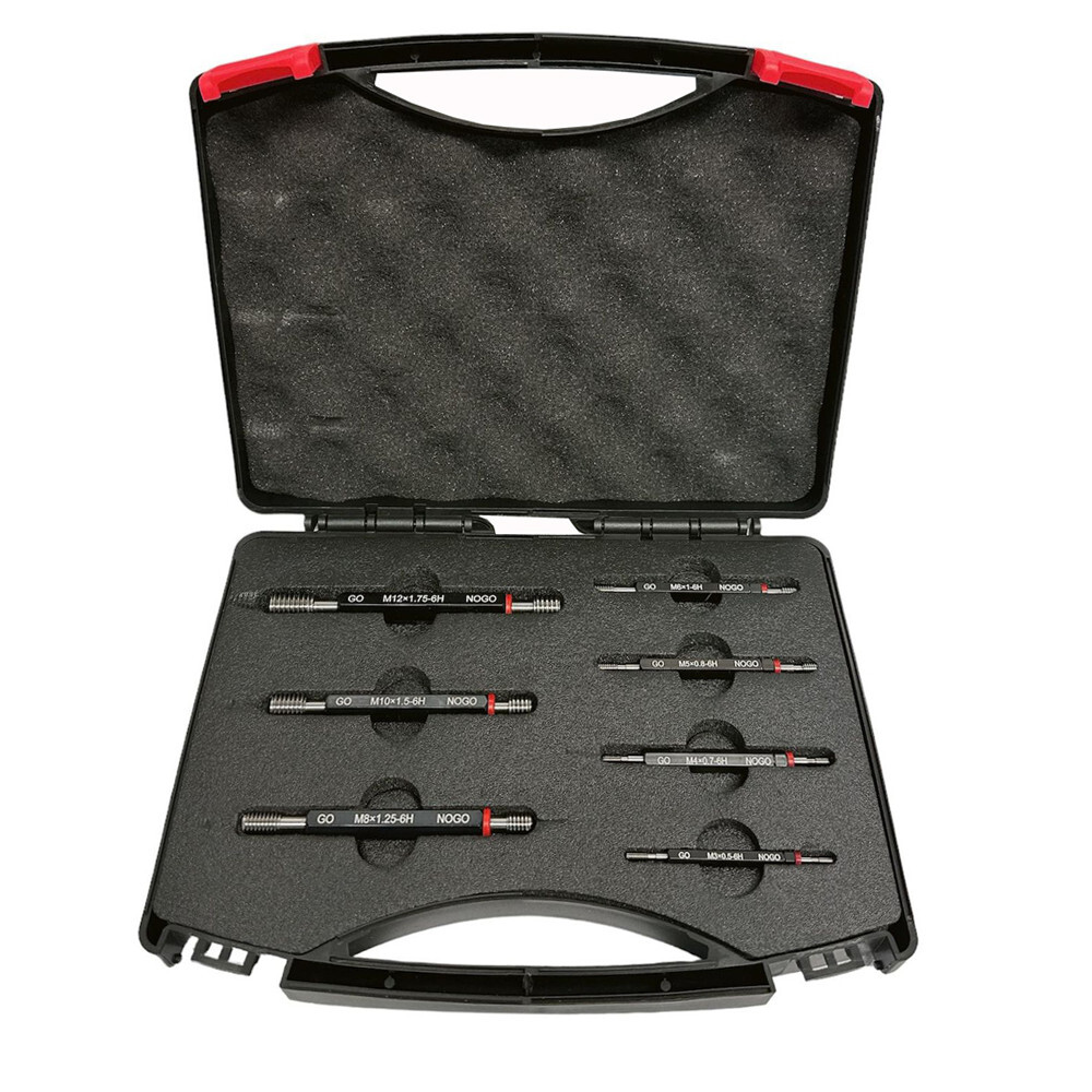 7 Pc H6 Metric Thread Plug Gage Gauge Set Double End GO & NO GO Lot H6 6H