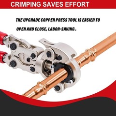 CXRCY Copper Pipe Crimping Tool Kit w/3 Jaws (1/2″-1″) 360° Head