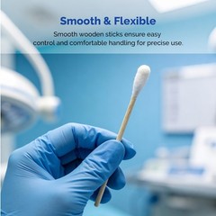 FDA Cotton Tipped Applicators 3″ 6″ Wooden Swabs Medical Disposable Cleaning