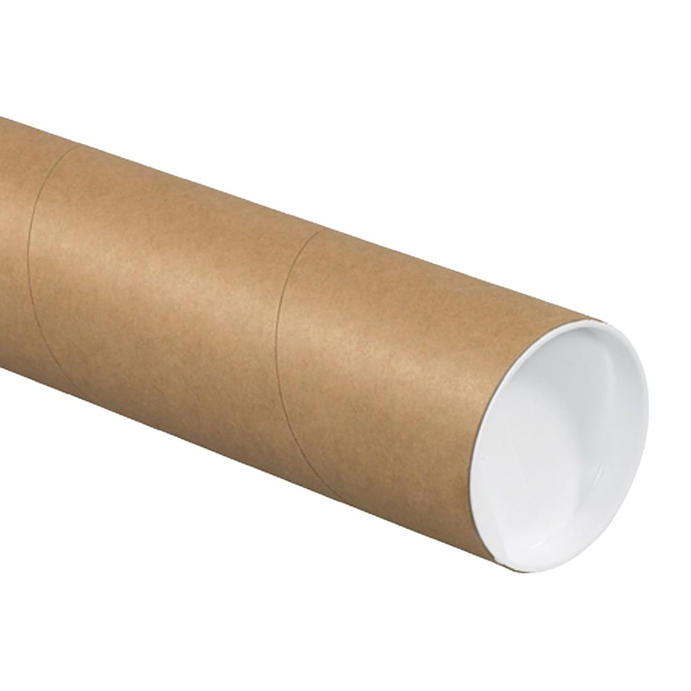 Cardboard Tubes with Caps, 24″L X 4″W X 4″H, Pack of 12 | Poster Tube for Mailin