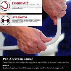 Oxygen Barrier PEX-A Tubing 1″x500FT Flexible Pex for Hydronic Heating, White