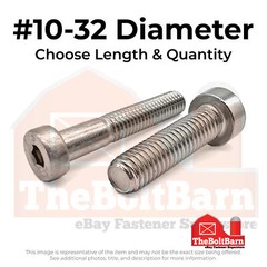 #10-32 18-8 Stainless Steel Low Head Socket Cap Screws (Choose Length & Qty)