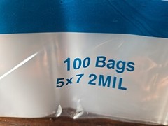 5×7 Zippit Reloc Bags Clear 2mil 100 Reclosable Poly Zip Seal Lock Bags 5″ x 7″
