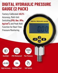 10000PSI Digital Hydraulic Pressure Gauge Test Coupling Kit 1/4 NPT 700BAR/70Mpa