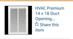 Premium Ceiling 14 X 18 Filter Return Grille. Outside Dimensions 16.5 X 20.5