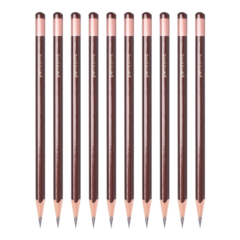 Pentonic Graphite Pencils HB2 Lead | Triangular Box Pack of 10 Pcs for School