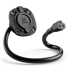 Heavy-Duty 5-in-1 T 20A 125V RV Shore Power Inlet Plug with 18″ Extension Cord