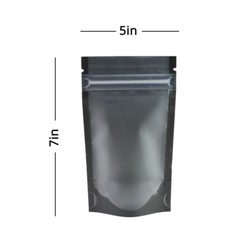 5x7in Matte Clear Front Black Back Mylar Stand up Zip Lock Bag w/Machine B03