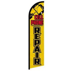 Cell Phone Repair (YW/BK) Windless Full Sleeve Advertising Repair Banner Flag