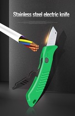 Electrician Cable Stripping Knife Stainless Wire Cutter Stripper Utility Knife
