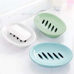 2-Pack Soap Dish with Drain Plastic Sponge Holder Easy Cleaning Soap Saver Tray