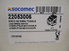 Brand new in box! Socomec SIRCO M2 #22053006 3pole Load Break Switch 63A