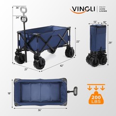LEADZM Outdoor Wagon Cart Collapsible Utility Garden Shopping