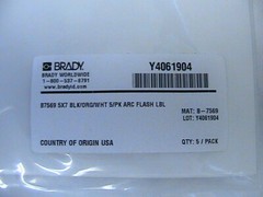 1 NEW BRADY 5X7 ARC FLASH WARNING LABELS LEVEL 3 B7569 Y4061904 PACK OF 5 LABELS