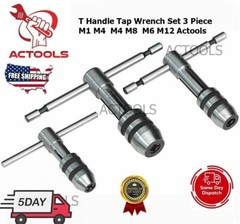 New Adjustable T-Handle Tap Wrench Set Of 3 Pcs M1-M4 / M4-M8 / M6-M12 USA