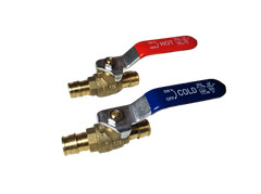 2 PCS. 1/2PEX A EXPANSION BALL VALUE F1960, 1-RED/HOT, 1-BLUE/COLD, LEAD FREE