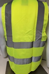 FX 2 Pockets Neon Yellow Safety Vest with Reflective Strips ANSI/ISEA APPROVED