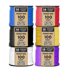 10 Roll 14 Gauge Copper Clad Aluminum Primary Wire – Assorted Colors – 100 Ft of