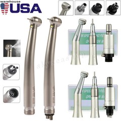 NSK Style Dental High/Low Speed Handpiece Kit E-generator LED Turbine 2/4Hole DM