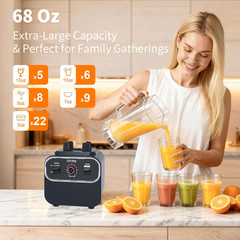 1600W Commercial Professional Blender for Kitchen, Heavy Duty Countertop Smoothi
