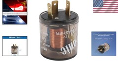 Heavy Duty 3-Pin 12V Electronic Turn Signal Flasher for LED & Incandescent Bulbs