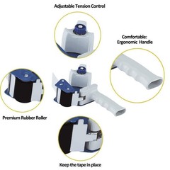 PERFECTAPE Heavy Duty Packing Tape 8 Rolls & Tape Gun 2 Pcs, Total 480Y, Clea…