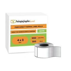 300 Rls/1950 Labels 4×3″ Direct Shipping Thermal Labels White No Ribbon Required