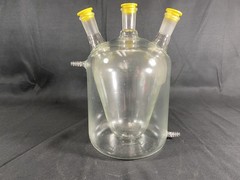 CHEMGLASS 1000mL 3-Neck 24/40 European Style Taper Jacketed Flask CG-1576-08