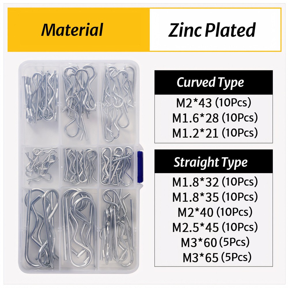 1mm 1.2mm 1.5mm 2mm 2.5mm 3mm 4mm – 7mm BZP & 304 R Clip Beta Pins Clevis Brake
