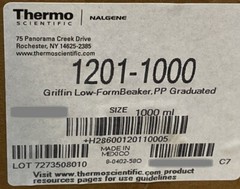Thermo Scientific Nalgene Griffin Low-Form Beaker PP Graduated 1000mL