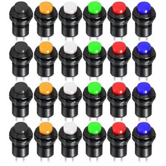 Gebildet 24pcs 12mm Momentary Push Button SPST ON/Off AC 250V/1.5A 125V/3A, L…