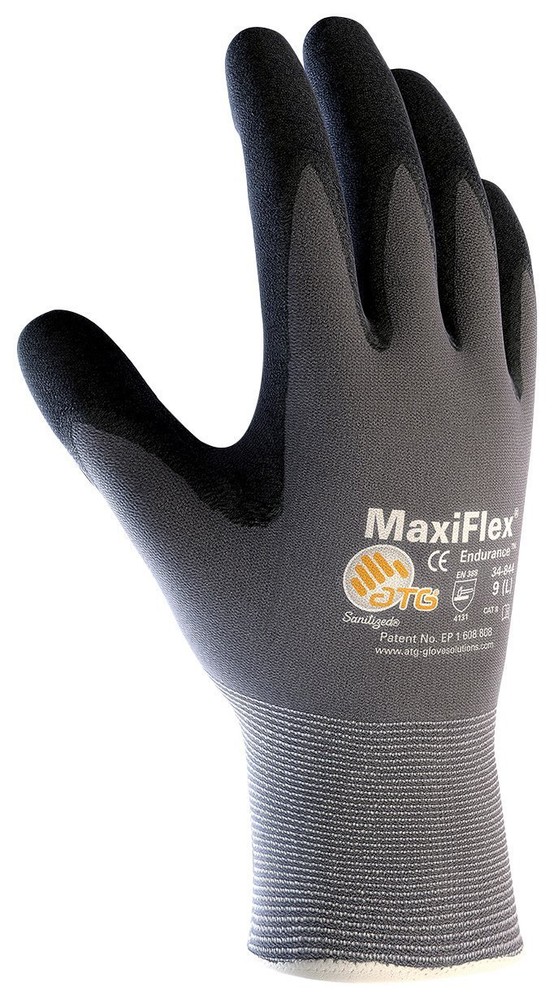 ATG 34-844 Maxiflex Endurance Nylon Micro-Foam Nitrile Grip Gloves 12 Pack, Xl