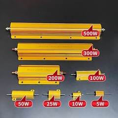 5W/10W/25W/50W/100W/200W-500W Golden Aluminium Metal Resistor Wirewound 0.1-10KΩ