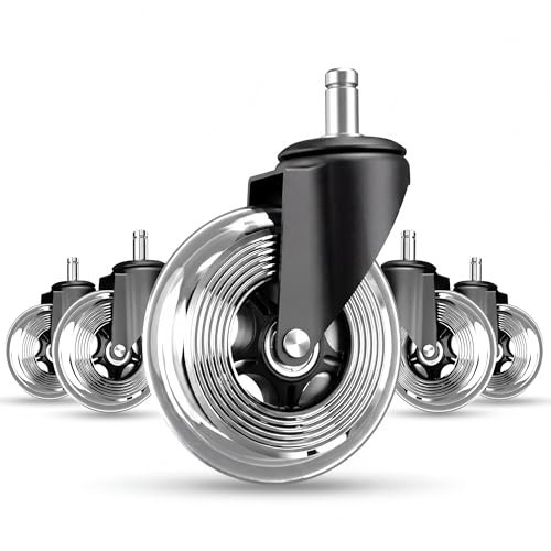 Office Chair Wheels Set of 5 – 3 Inch Roller Blade Wheels Office Chairs, Office