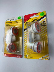 Screw-In Plug Fuses (3 PACK) 20-Amp Time Delay Bussmann BP/SL-20 New Sealed
