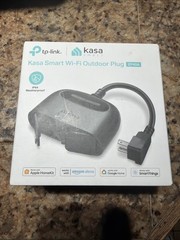 Kasa Apple HomeKit Outdoor Smart Plug, 2 Sockets, IP64 Weather Black