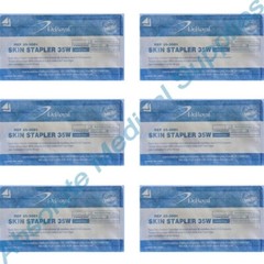 *6-Pack* DeRoyal Fixed Head 35 Wide Stainless Steel Skin Stapler 25-3001
