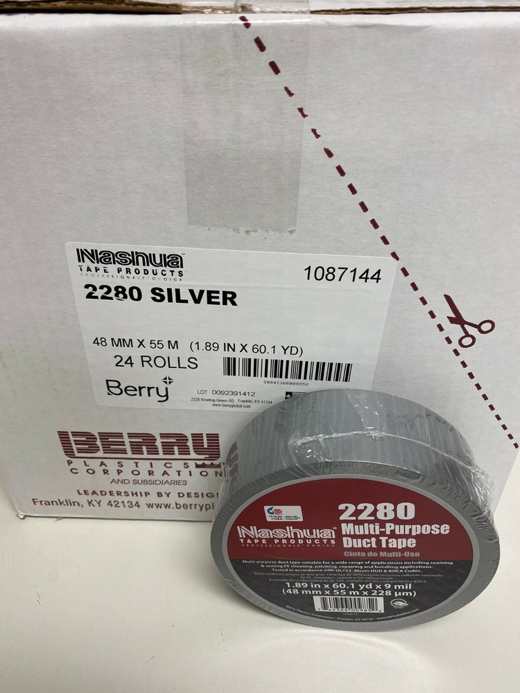 Nashua 2280 Duct Tape 2 in x 60 yd – Silver – 24 Pack